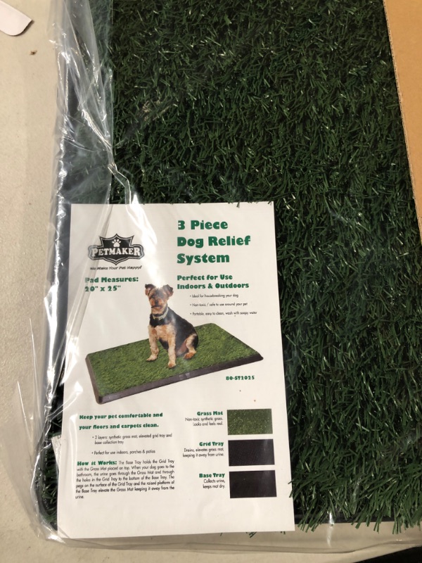 Photo 2 of Artificial Grass Puppy Pee Pad for Dogs and Small Pets - 20x25 Reusable 3-Layer Training Potty Pad with Tray - Dog Housebreaking Supplies by PETMAKER