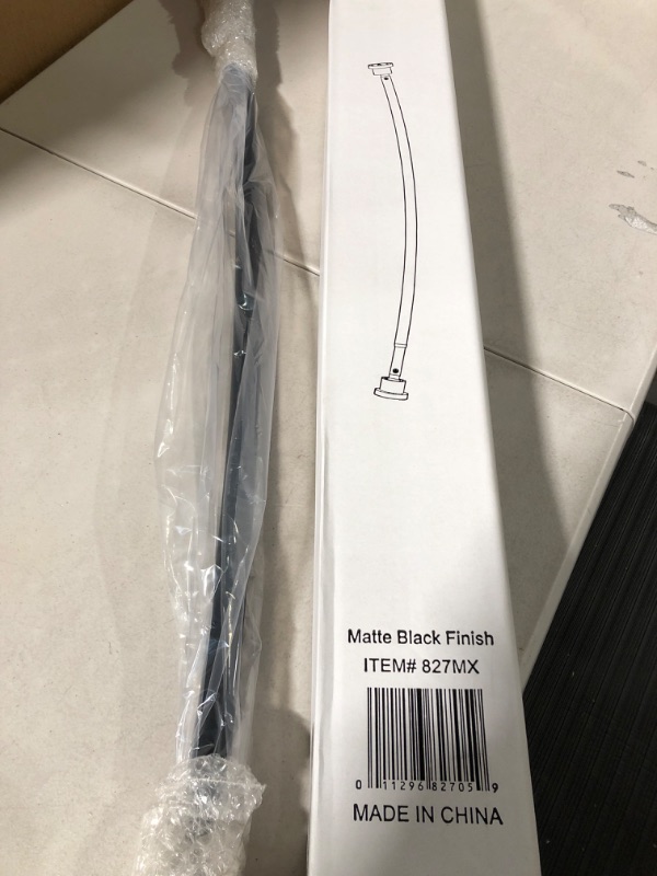 Photo 3 of Modern Minimalist 72 in. Curved Shower Rod Set in Matte Black