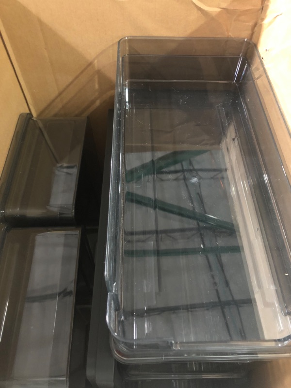 Photo 1 of iDesign The Sarah Tanno Collection Small 5-Drawer Stacking Cosmetic Organizer Cart, Smoke/Black 5-Drawer Stacking Cosmetic Organizer Cart Smoke and Black