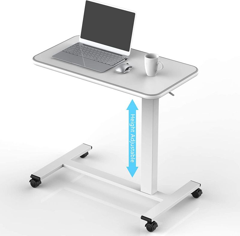 Photo 2 of NEW- OasisSpace Overbed Table, Hospital Bed Table with Holder, Adjustable Over Bedside with Wheels for Hospital and Home Use - Laptop, 