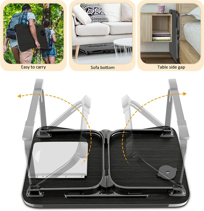 Photo 2 of Fayquaze Laptop Bed Desk, Portable Foldable Laptop Bed Table with USB Charge Port Storage 