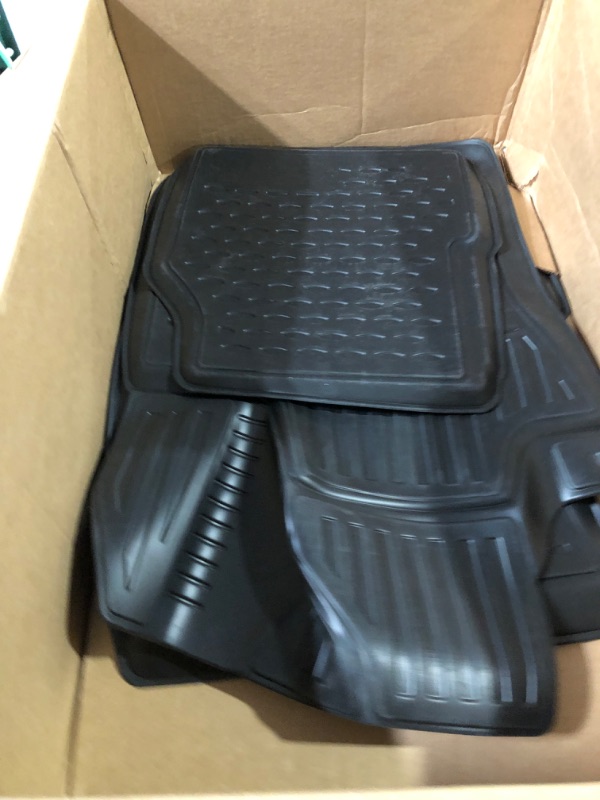 Photo 2 of Fits 2017-2023 Jeep Compass Floor Mats Front & 2nd Row Seat Liner Set All Weather Full Set Liners (Black)