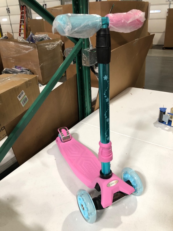 Photo 2 of Allek Kick Scooter B02, Lean 'N Glide Scooter with Extra Wide PU Light-Up Wheels and 4 Adjustable Heights for Children from 3-12yrs (Rose Pink)