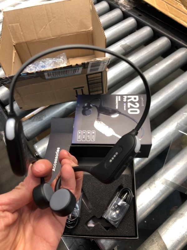 Photo 1 of [USED] Bone Conduction Headphones, Wireless Bluetooth 5.0 Open Ear Headphones Built-in 32G Memory IP68 Waterproof Sports Headphones for Workout, Running, Hiking, Cycling, Swimming and More Activities Black