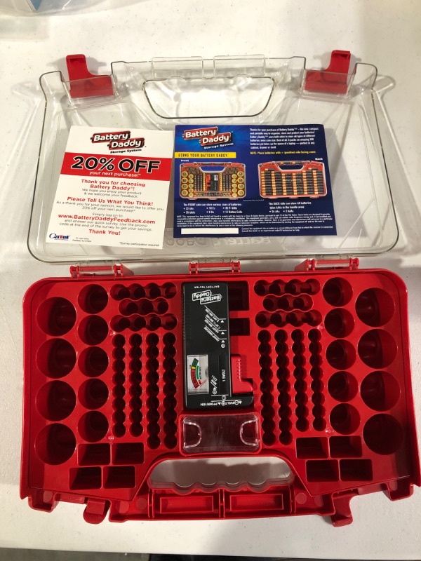 Photo 2 of Battery Daddy Battery Organizer Case, Battery Storage Holder with Battery Tester Checker. 226 Batteries Garage Organization Container Box