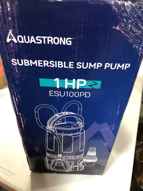 Photo 2 of Aquastrong 1HP Sump Pump  Clean/Dirty Water Pump with Float Switch
