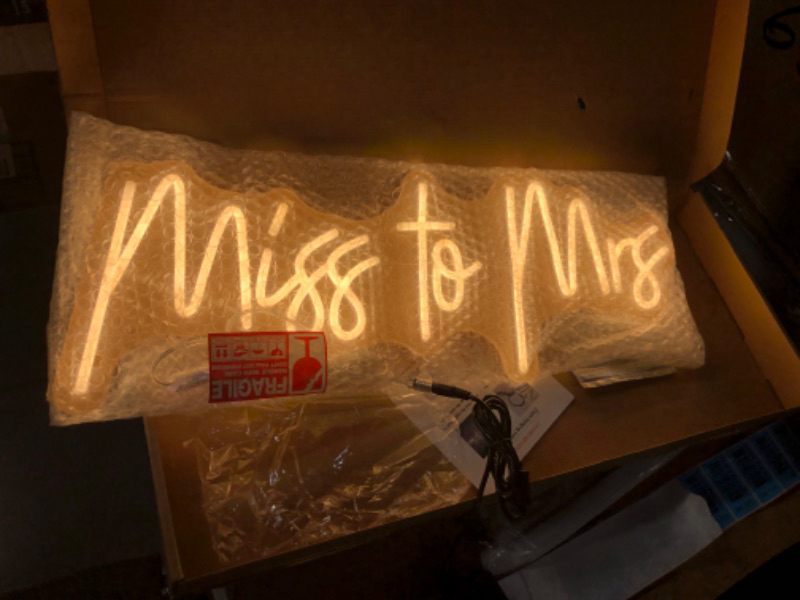 Photo 3 of (READ NOTES) Miss to Mrs Neon Sign LED Light 