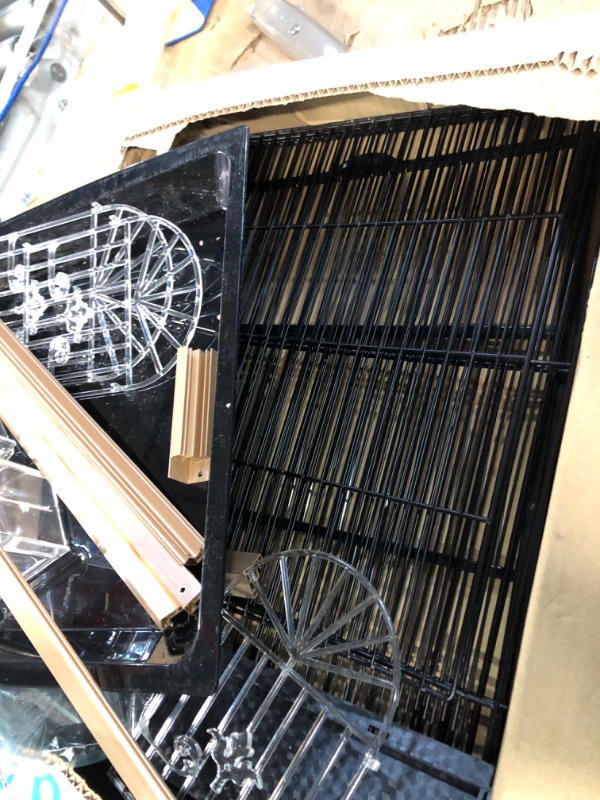 Photo 3 of **MAY BE MISSING PIECES/PARTS/HARDWARE**  Flat top Bird Travel cage,21 inch Parrot Carrier with Wooden Perch Feeding Cup?Aluminum Frame?