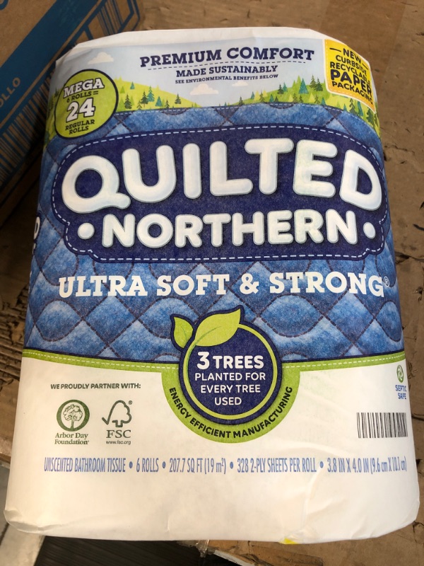 Photo 2 of Quilted Northern Ultra Soft & Strong Toilet Paper, 18 Mega Rolls = 72 Regular Rolls, (Pack of 3)