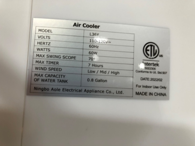 Photo 1 of **SEE PHOTOS FOR DAMAGE OR IMPERFECTION** Evaporative Air Cooler, BALKO 3-IN-1 Windowless Swamp Cooler