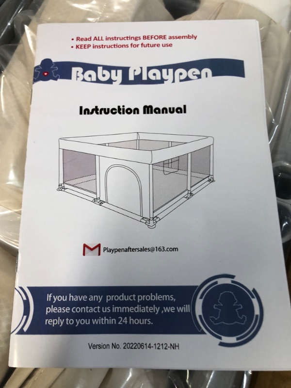 Photo 3 of **USED BUT APPEARS NEW**  Playpen with Mat, Beige Baby Playpen with Mat