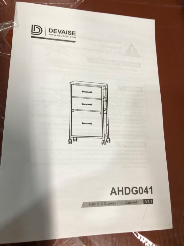 Photo 6 of **SEE NOTES** DEVAISE 3 Drawer Mobile File Cabinet