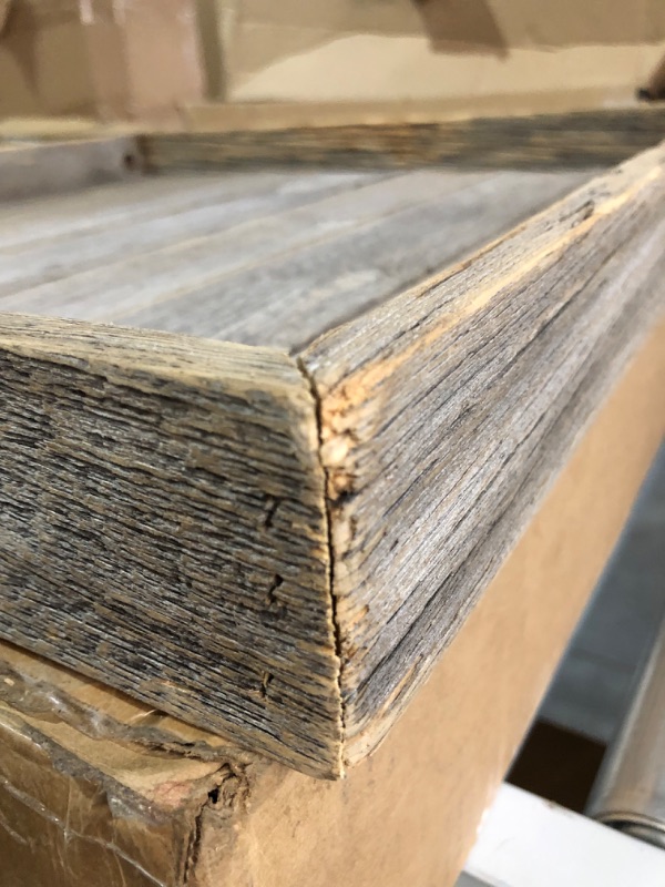 Photo 1 of **SEE NOTES** Rockin' Wood Farmhouse Rustic Weathered Reclaimed Wood 24 x 24 Inch Square Ottoman Tray for Coffee Table or Kitchen Counter Decor 24" x 24"
