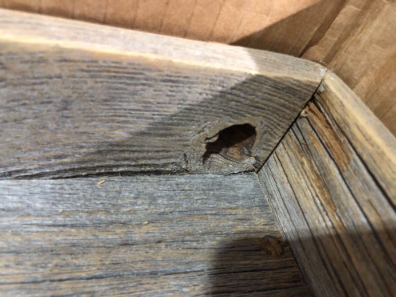 Photo 1 of **SEE NOTES** Rockin' Wood Farmhouse Rustic Weathered Reclaimed Wood 24 x 24 Inch Square Ottoman Tray for Coffee Table or Kitchen Counter Decor 24" x 24"