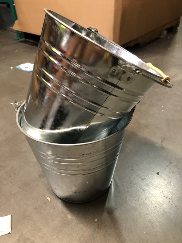 Photo 4 of (2 Pack) Large Metal Bucket 1.875 Gallon  