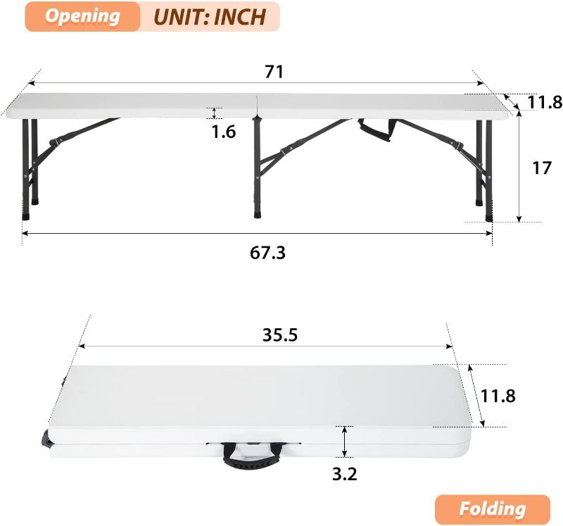 Photo 1 of **SEE NOTES** Generic 6ft Folding Bench Heavy Duty 