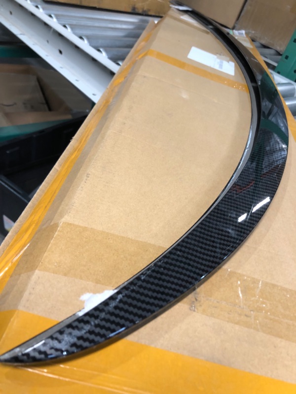Photo 1 of **SEE NOTES** TOMICOB Fits Tesla Model 3 Spoiler Wing Performance Rear Trunk Lip Glossy Carbon Fiber Spoiler 