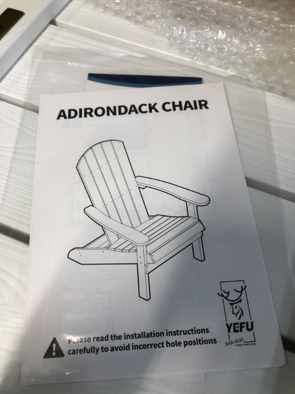 Photo 3 of **SEE NOTES** YEFU Plastic Adirondack Chairs Weather Resistant, Patio Chair (Cream White) 