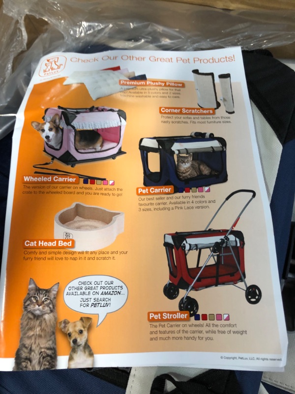 Photo 4 of [USED] PetLuv "Happy Cat Premium Cat Carrier Soft Sided Foldable Top & Side Loading Pet Crate & Carrier - Medium/Large