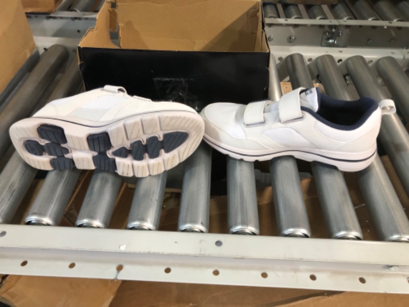 Photo 3 of [USED] Skechers Men's Gowalk-Athletic Hook and Loop Walking Shoes | Two Strap Sneakers | Air-Cooled Foam 10 White/Navy