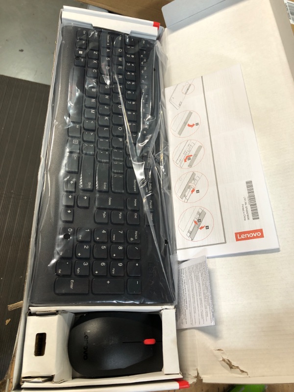 Photo 2 of Lenovo 510 Wireless Keyboard & Mouse Combo, 2.4 GHz Nano USB Receiver, Full Size, Island Key Design, Left or Right Hand, 1200 DPI Optical Mouse, GX30N81775, Black