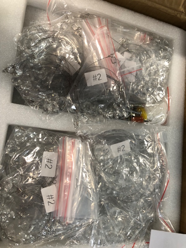 Photo 1 of Moooni Modern Rectangular Raindrop Crystal Chandelier Ceiling Lighting Fixture Rectangle Pendant Flush Mount LED Light for Dining Room L 40" x W 12" x H 31.5"-Polished Chrome L40 Inch-10 Bulbs