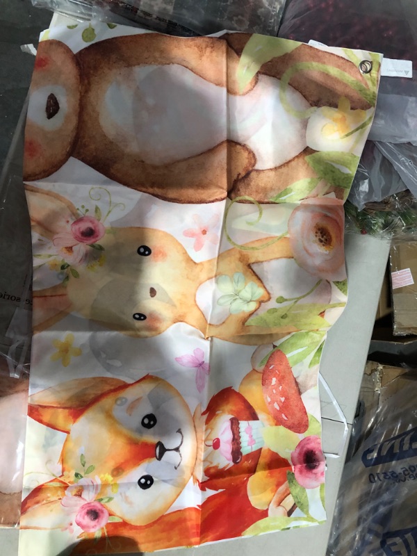 Photo 1 of  2 PACK   Woodland Baby Shower Backdrop Banner Decoration Woodland Animals Party Photography Background for Hawaii Woodland Theme Birthday Party Supplies