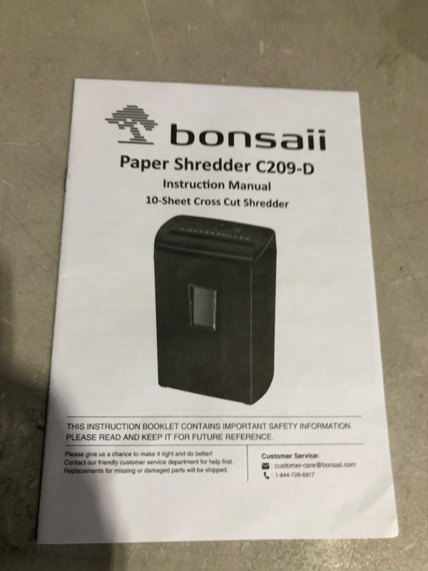 Photo 2 of Bonsaii 10-Sheet Cross Cut Paper Shredder, 5.5 Gal Home Office Heavy Duty Shredder NEW