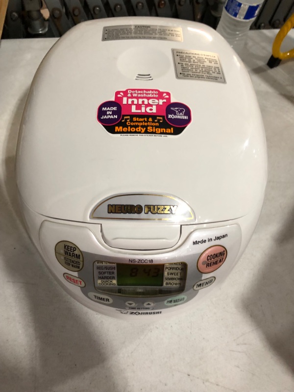 Photo 3 of (NEW) Zojirushi NS-ZCC18 Neuro Fuzzy Rice Cooker & Warmer Made in Japan 10-Cup