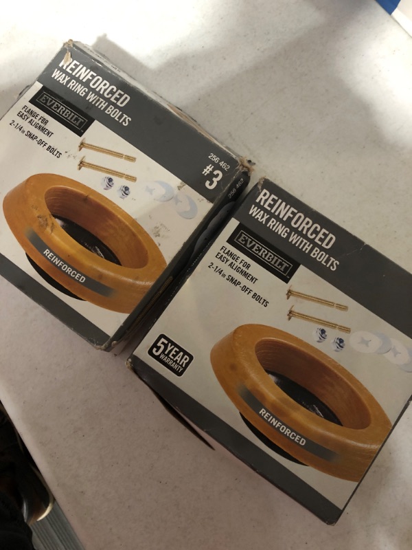 Photo 1 of * pack of 2 *
Wax Ring & Brass Bolts for Toilet Bowls Reinforced with Polyethylene Flange, Toilet Bowl Wax 