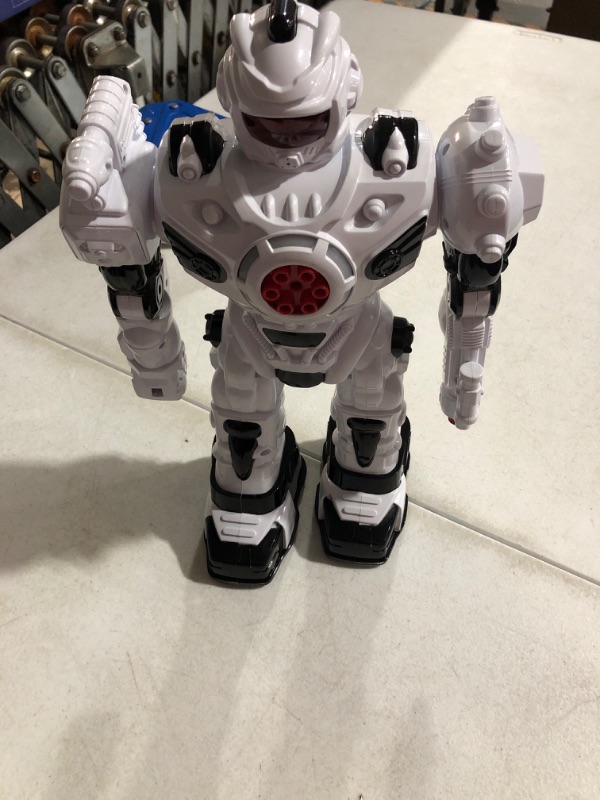 Photo 2 of *USED* *NO REMOTE* WolVolk 10 Channel Remote Control Robot Police Toy with Flashing Lights and Sounds, Great Action Toy for Boys