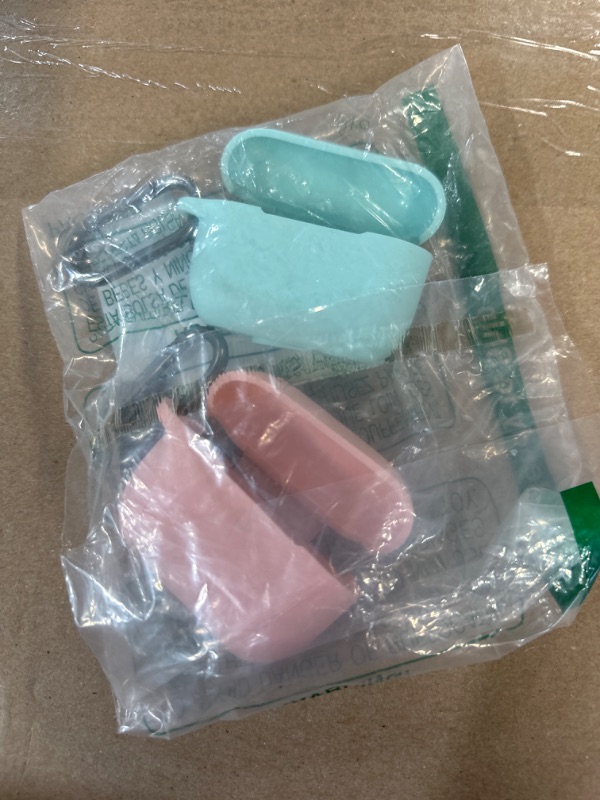 Photo 1 of Two Apple AirPod, pros cases, teal blue, flamingo, pink