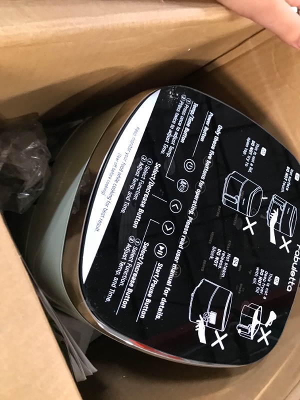 Photo 4 of Air Fryers 4 Qt, Fabuletta 9 Customizable Smart Cooking Programs Compact Air Fryer, Shake Reminder, 450°F Digital Airfryer,Tempered Glass Display, Dishwasher-Safe & Nonstick, Fit for 2-4 People Sage Green