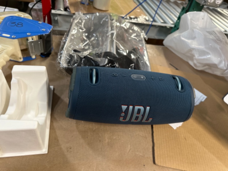 Photo 2 of JBL Xtreme 3 Portable Bluetooth Speaker - Powerful Sound & Deep Bass - IP67 Waterproof - Pair with Multiple Speakers - Wireless Bluetooth Speaker Bundle with Megen Protective Hardshell Case (Blue)