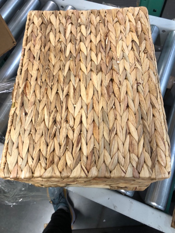 Photo 4 of (PERFECT CONDITION) VATIMA Water Hyacinth Wicker Basket 14.5in x 10.5in x 7.5in