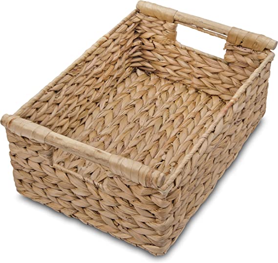 Photo 1 of (PERFECT CONDITION) VATIMA Water Hyacinth Wicker Basket 14.5in x 10.5in x 7.5in