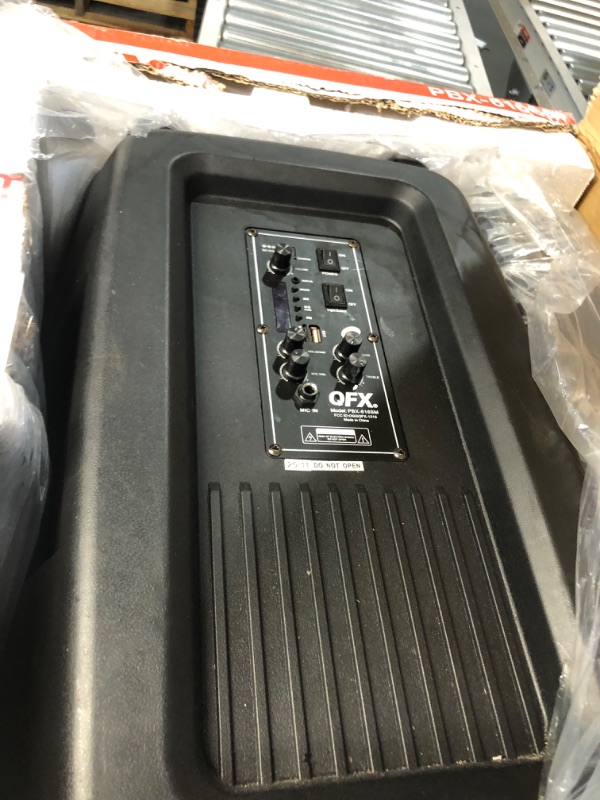 Photo 1 of **MISSING PARTS**
QFX 15 Inch Rechargeable Bluetooth Speaker System