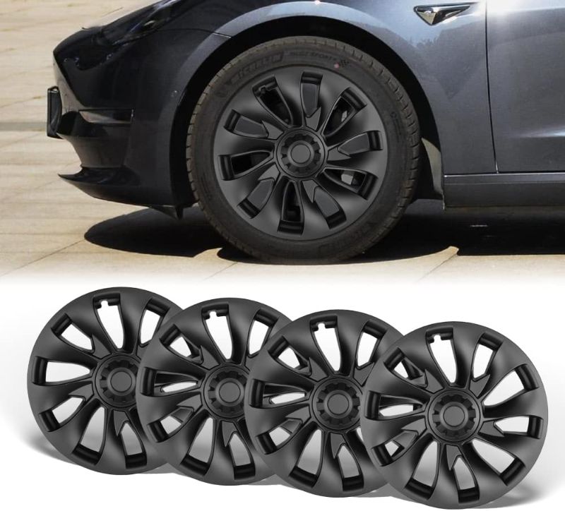 Photo 1 of **HAS A SCRATCH MARKS**
Tesla Hubcap Cover 20" (Set of 4, Matte Black)