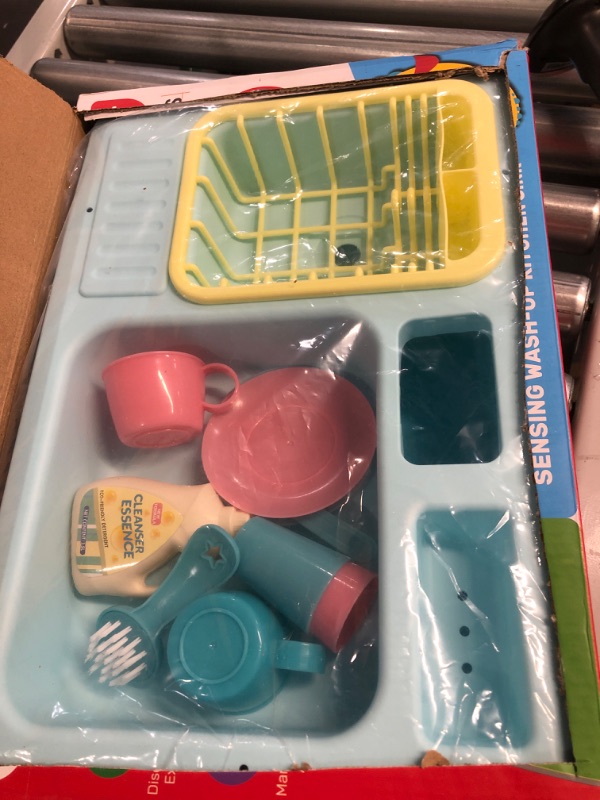 Photo 2 of CUTE STONE Kitchen Sink Toys Blue and Tea Party Playset, Great Gift for Boys Girls