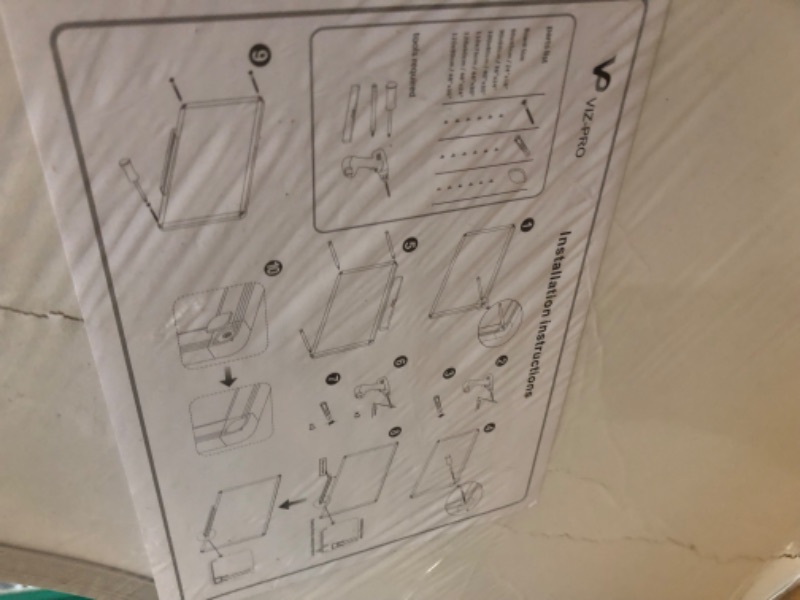 Photo 1 of VIZ-PRO Magnetic Whiteboard/Dry Erase Board, 48 X 36 Inches, Silver Aluminium Frame