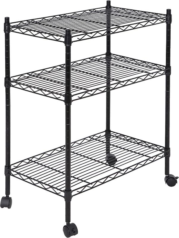 Photo 1 of **SEE PICTURES** Black metal wire basket shelf 