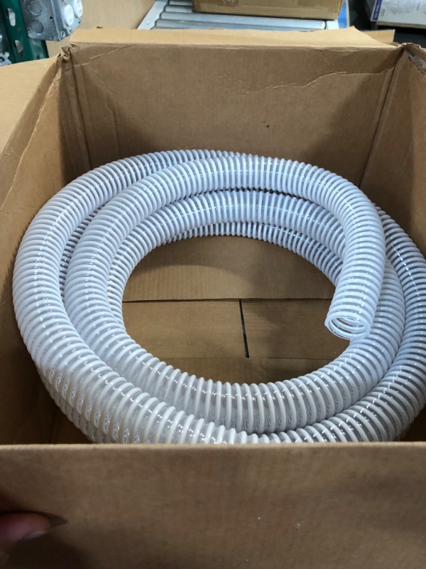 Photo 2 of 1" Dia. x 50 ft HydroMaxx® Clear Flexible PVC Suction and Discharge Hose with White 