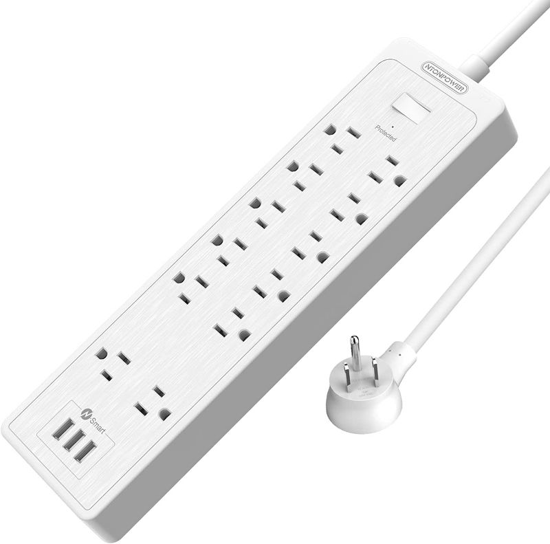 Photo 1 of Power Strip Surge Protector, 3 USB Ports,12 Outlets