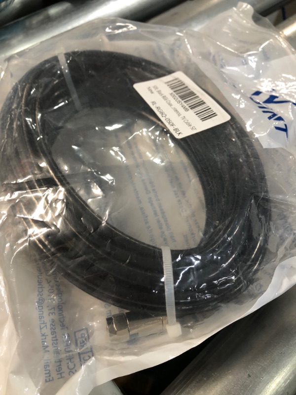 Photo 2 of RELIAGINT 30ft TV Cable Wire Black RG6 Coaxial Cable