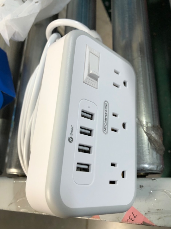 Photo 3 of Power Strip with USB, Flat Plug Power Strip with 4 USB Ports 6 Widely Spaced Outlets