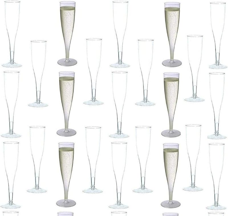 Photo 1 of 24 Plastic Classic Champagne Disposable Flutes