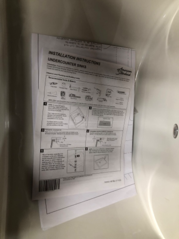 Photo 5 of American Standard 618000.020 Studio Ceramic undermount Rectangular Bathroom sink, 23.63'' L x 16.63'' W x 8.25'' H, White