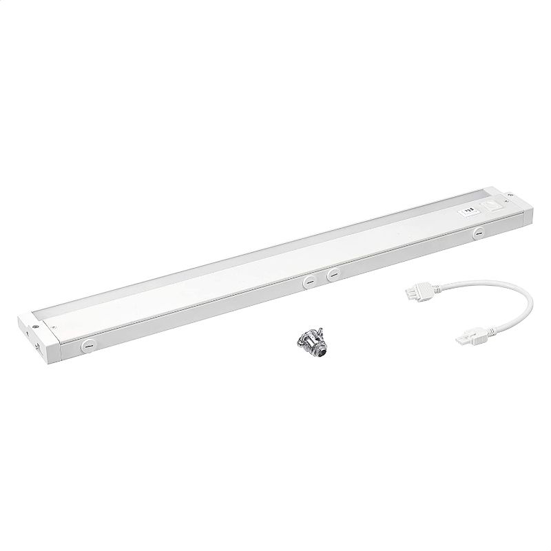 Photo 1 of Amazon Basics 3-Color Temperature Level and 3-Section Dimming LED Cabinet Light, Linkable, Direct Wire, White Finish, 24-Inch