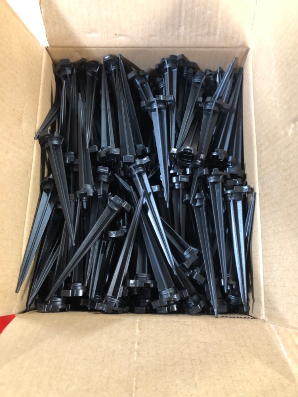 Photo 2 of 200-Pack Plastic Light Stakes, 4.5 Inch Christmas Black