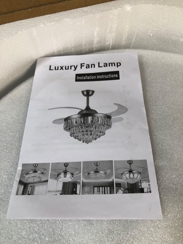 Photo 1 of [USED] QHRAY 42 inch Crystal Ceiling Fan Light